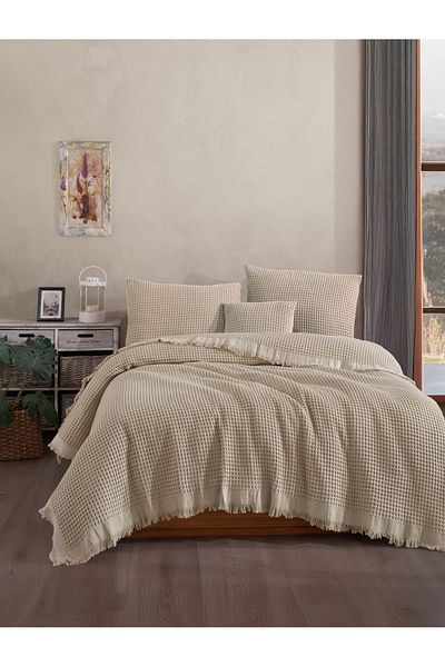 luxtex Double 100% Cotton Waffle Pique, Multi-Purpose Bedspread