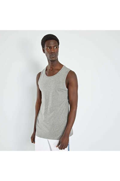 KIABI قميص بيجامة سادة بدون أكمام باللون الرمادي