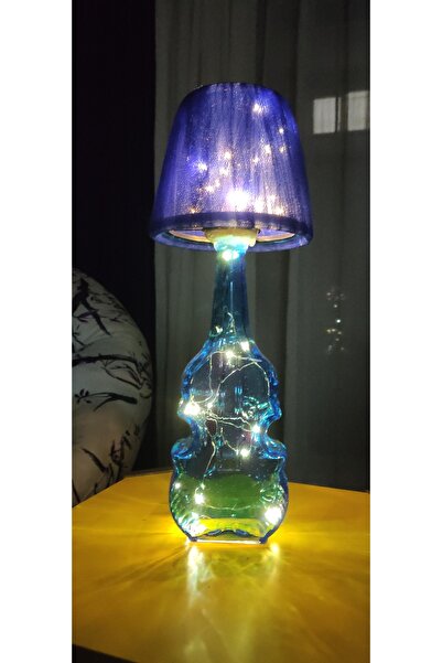 Hobby Decorative Glass Bottle Lampshade, Violin Look Lighting Lampshade Upholstered with 3Mt Fairy Led
