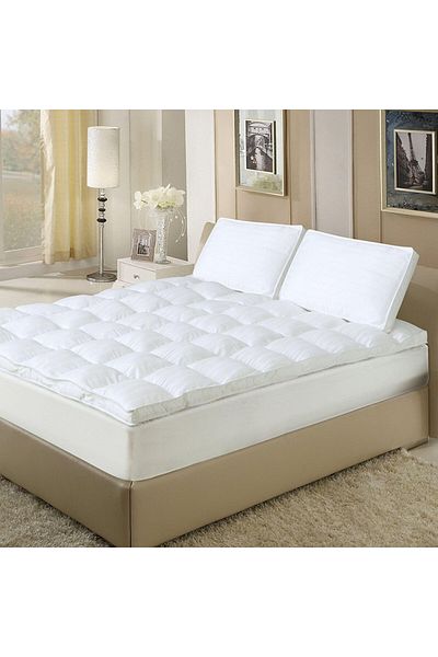 Donetella 200x200+8 cms Microfiber Hotel Mattress Topper-1500GSM, King Size -Fitted Style