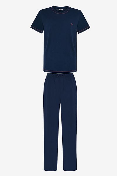 Penti Burgundy Navy Pants Pajama Set