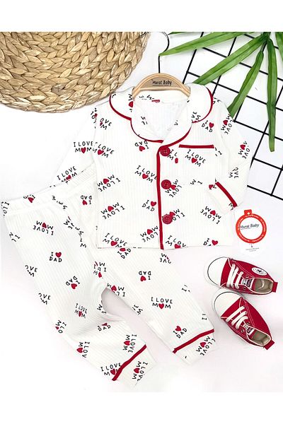 miniapple I Love Mam Written Bottom Pjama Suit