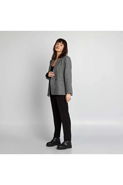 KIABI Flowing carrot trousers black