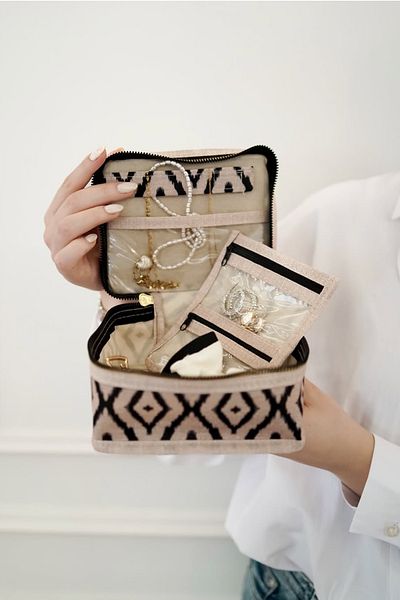 Pazar Kapısı Bohe Travel Jewelry Makeup Bag Organizer Mini Bag