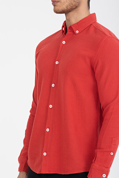 Klothy ERKEK  %100 PAMUK YIKAMALI SLİM FİT GÖMLEK