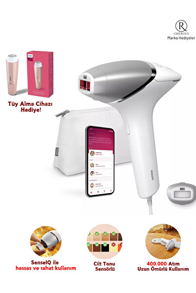 Philips 400.000 Atım Premium Ipl Lazer Epilasyon, Cilt Tonu Sensörlü, Tüy Alma Cihazı Ve Lambader Hediye