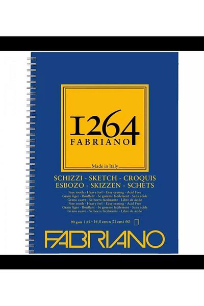 Fabriano Schizzi A5 F-1264 Sketchbook - 90 G, with Side Spiral and Microperforated