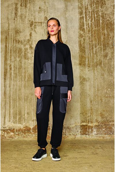 Unıquemode UW 252002   SWEATSHIRT UNIC CU FERMOAR ÎN FATA CU ȚESĂTURĂ PARAȘUTĂ