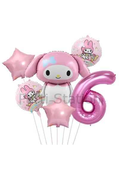 Parti Station Sanrio Kuromi MyMelody 6 Yaş Balon Set Anime Hello Kitty Kuromi...
