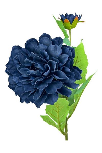 Nettenevime Τεχνητό λουλούδι Χρυσάνθεμο Navy Blue Μονόκλαδο με Μπουμπούκια 65*17cm Υφασμάτινο Μακρύ κλαδί λουλουδιών