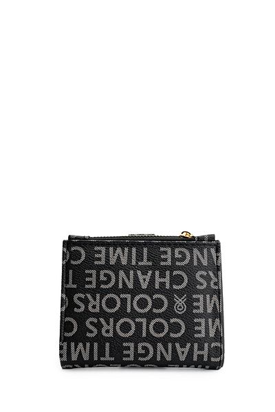 minebag Zc166 Model Black Faux Leather Patterned Women's Wallet