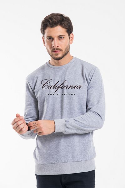 Superlife Ανδρικό φούτερ με λαιμόκοψη Superlife California Printed Spr24sw125