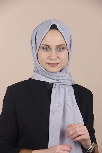 Sima Şal SILVER cu model de ramuri jacquard
