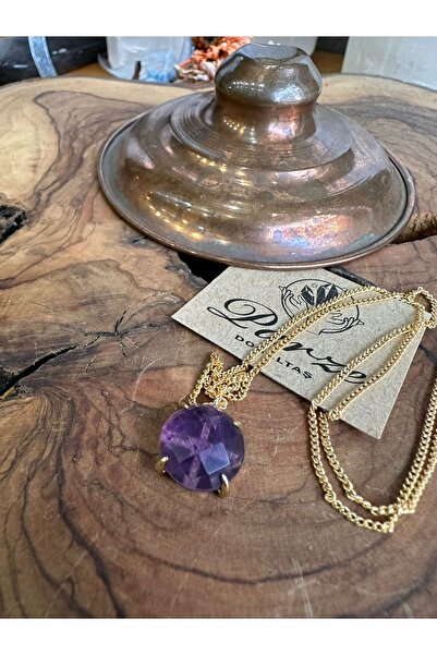 parze doğaltaş Ametist Doğal Taş Kolye