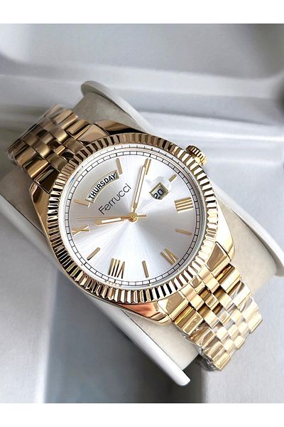 Ferrucci Inner Functions Active Calendar and Day 30m Water Resistant Steel Band Men's Wristwatch Efc.1