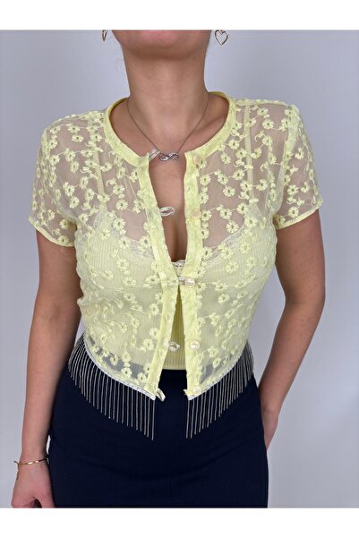 Yasminyes Özeldikim klasik model çiçek desenli abiye dar kalıp bluz