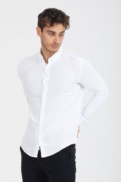 Klothy ΑΝΔΡΙΚΟ ΠΟΥΚΑΜΙΣΟ 100% ΒΑΜΒΑΚΙ ΠΛΕΝΟ SLIM FIT
