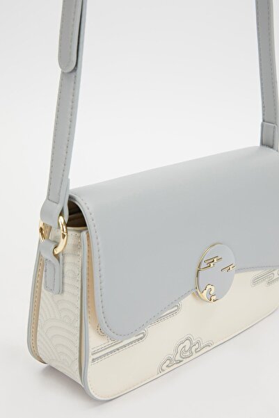 Levidor Geantă de umăr cu model în relief albastru