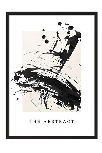 Postifull Tablou cu rama neagra, set de postere si rame, seria The Abstract C...