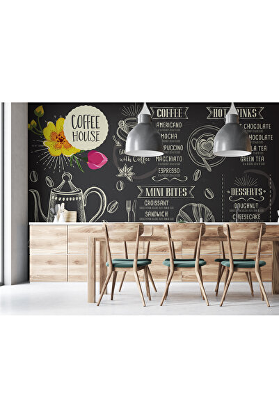Tasarım Cafe Çay Kahve Americano Espresso  Temalı Otel Restoran Mutfak Duvar ...
