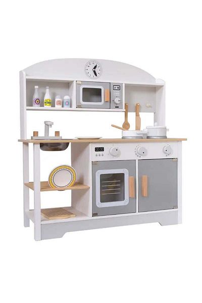 ALBADER Kids Kitchen Playset, Children Play Kitchen for Toddler With accessories, Wooden Kitchen Toy