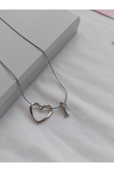 bijoux uniques Kalpli İ Harfli Çelik Kolye