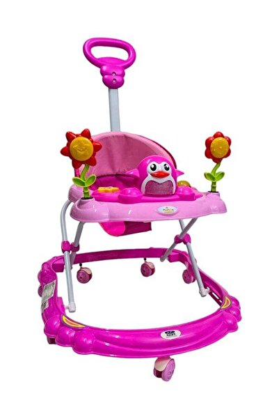 BabyCara مشاية أطفال مع مقبض للوالدين قابل للتعديل بثلاثة ارتفاعات وخشخشة موس...