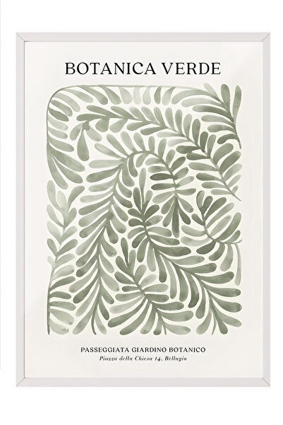 Postifull Beyaz Çerçeveli Tablo, Poster ve Çerçeve Seti, Botanica Verde Comfo...