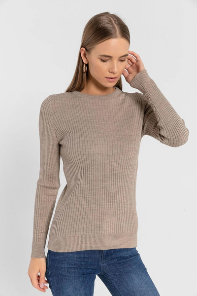 Miss Poem Γυναικείο πουλόβερ με μακρύ λαιμόκοψη 2 τεμαχίων, βασικό μονόχρωμο πλεκτό πουλόβερ