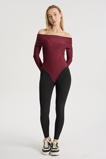 Perché Women's Shawl Collar Long Sleeve Cotton Lycra Tank Top