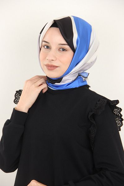 PAPLİO FERRE Saks Pablio Ferre Μοτίβο με φύλλα Twill μεταξωτό μαντίλι