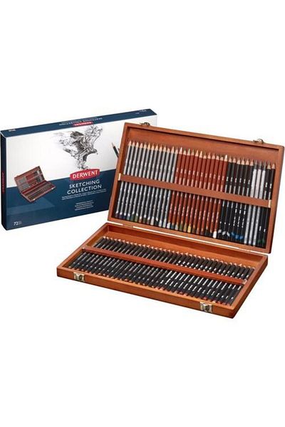Derwent Sketching Wooden Box of 72
