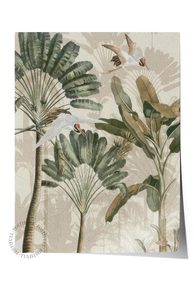 Postifull Cranes in the Rainforest Poster, Dikey Duvar Tablosu Comfort Serisi...