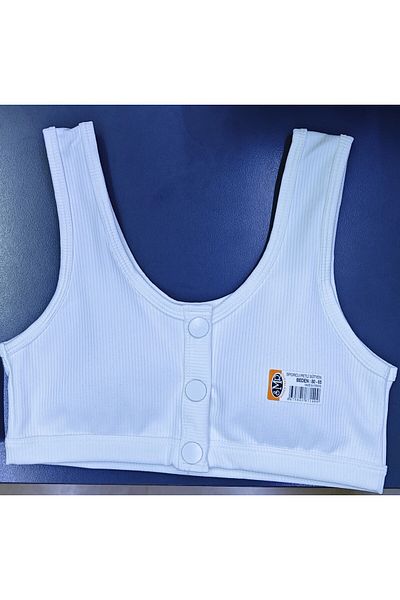 Cooqpoo Λευκό 70/75-80/85 Μέγεθος μπροστινό κουμπί Χοντρό λουράκι με επένδυση αθλητικό σουτιέν
