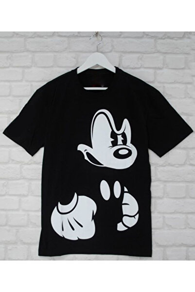 LUNAVISTA Μαύρο unisex μπλουζάκι με στάμπα Miky mouse