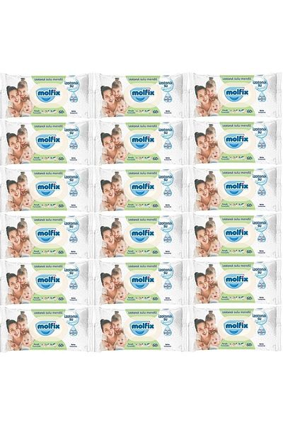 Molfix Isotonic Water Wipes Fresh 60 Pieces X18 Pieces