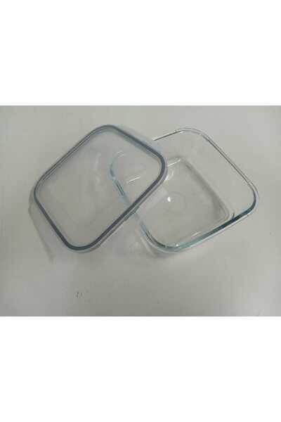 LAV Feyzade Set of 2 Glass Storage Containers with Lock - 1150Cc Square (Frs-249)