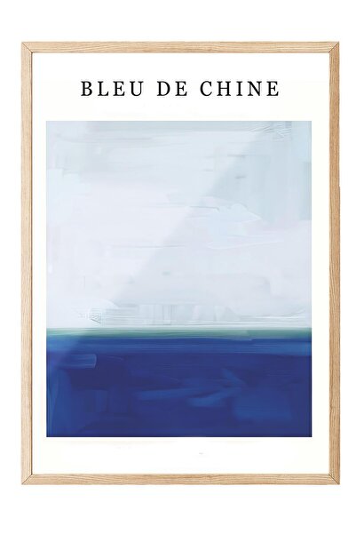 Postifull Tablou cu rama din lemn, set de postere si rame, seria Bleu de Chin...