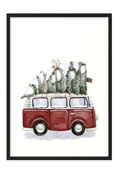 Postifull Tablou cu rama neagra, poster de Anul Nou cu rama, decor de Anul No...