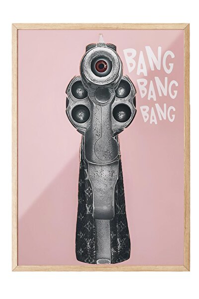 Postifull Tablou cu rama din lemn, set de postere si rame, Bang, Bang, Bang C...