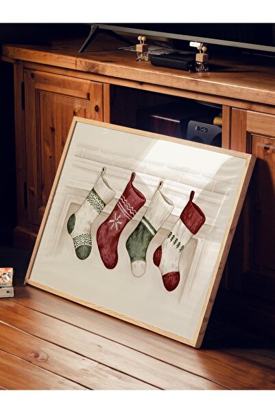 Postifull Ahşap Çerçeveli Tablo, Yılbaşı Poster, Home Is Wherever We're Toget...