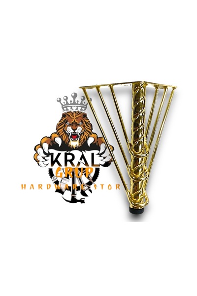 KRAL HIRDAVAT Sofa Leg, Sofa Leg, 18 cm Twisted, Wire Iron Leg,''4 Pcs''