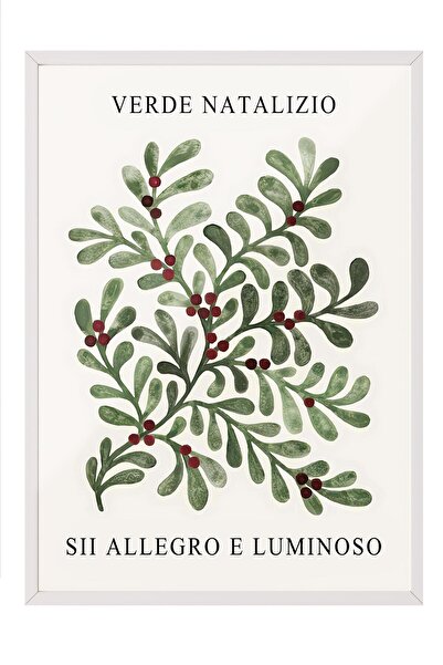 Postifull Beyaz Çerçeveli Tablo, Yılbaşı Poster, Yılbaşı Dekoru, Christmas Gr...