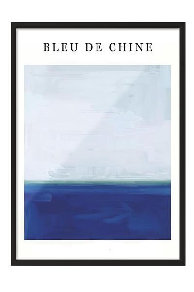 Postifull Tablou cu rama neagra, set de postere si rame, seria Bleu de Chine ...