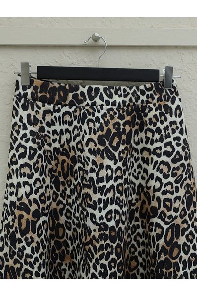 Modamorfo Fusta Ecru Scuba - Model leopard și talie elastică