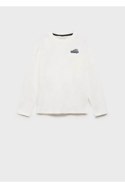 MANGO Kids Cotton T-Shirt with Processing Detail