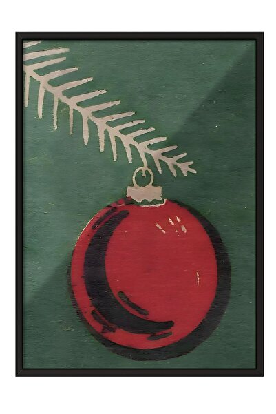 Postifull Siyah Çerçeveli Tablo, Yılbaşı Poster, Yılbaşı Dekoru,Retro Christm...