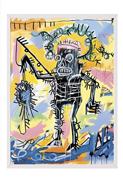 Postifull Tablou cu rama albă, set de poster și rame, pictură de perete, Electric fish Comfort Series NR:10869