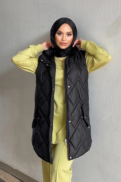Minel سترة نسائية قصيرة بياقة فرو سوداء