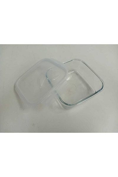 LAV Feyzade 1150Cc Fresco Glass Storage Container with Lock, Square (Frs-249)